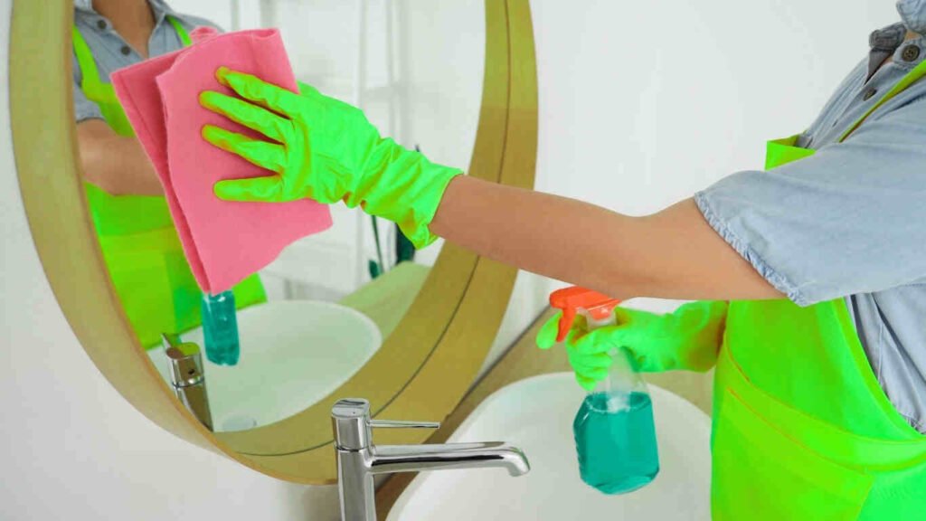 Expert team delivering villa deep cleaning service using eco-friendly tools and equipment.