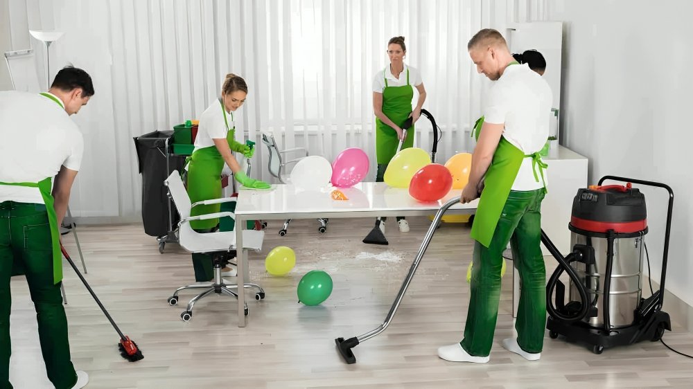 Restroom sanitation as part of wedding event cleaning in Al Maryah Island