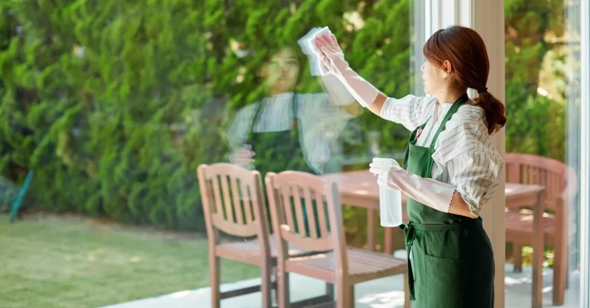 Professional exterior window cleaning service in Al Baniyas