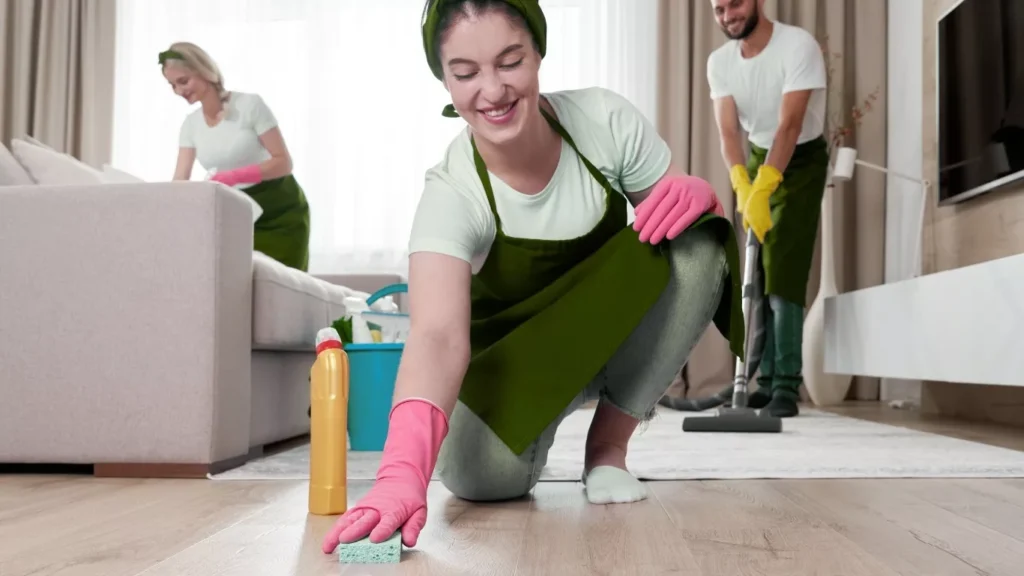 Apartment floor cleaning in move in cleaning in Abu Dhabi