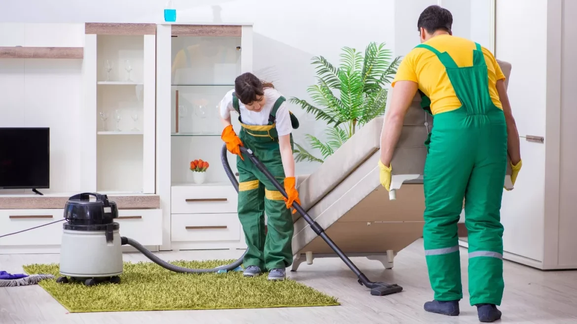 Office tower maintained by commercial building cleaning services