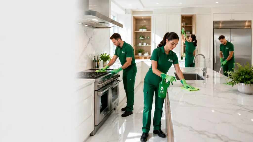 Kitchen sanitization included in professional house deep cleaning