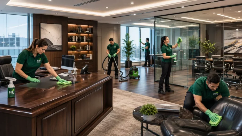 Modern office sanitization included in deep office cleaning price