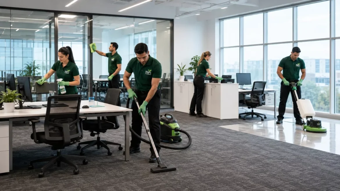 Professional workspace cleaned with competitive deep office cleaning price
