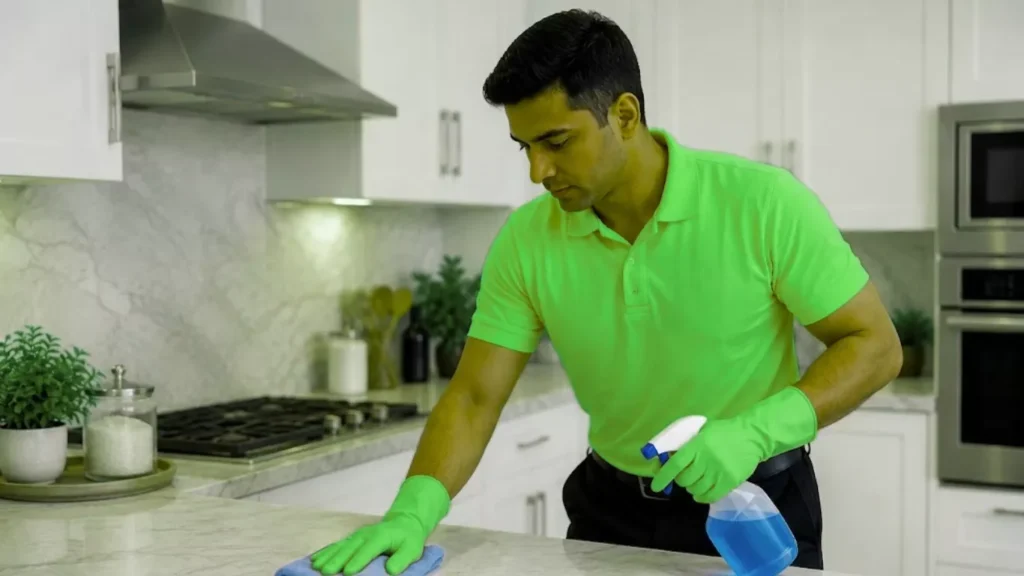Expert cleaners providing new flat deep cleaning in Abu Dhabi