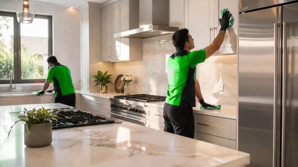 New flat deep cleaning for kitchens and bathrooms in Abu Dhabi