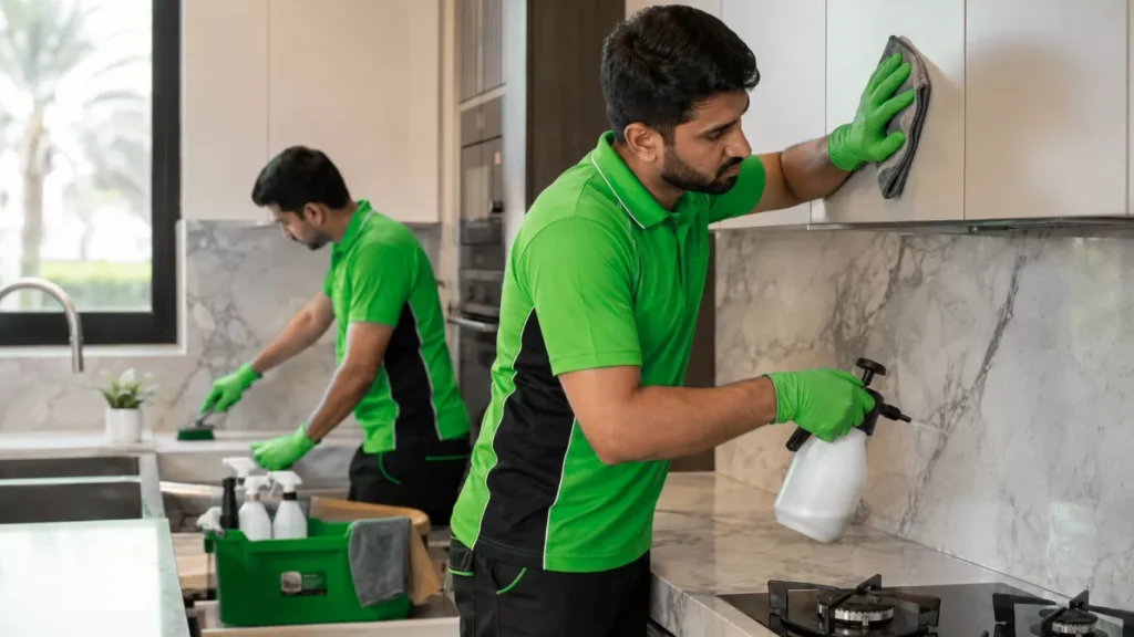 Deep clean home service for kitchens and bathrooms in Abu Dhabi